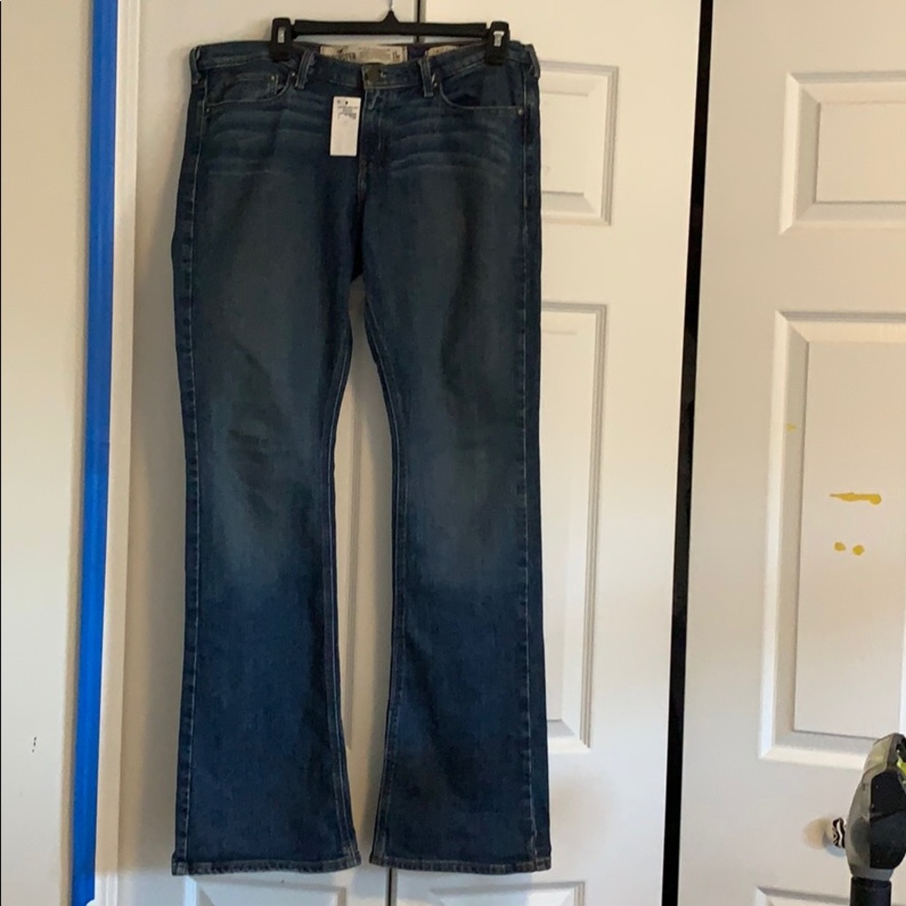 Hollister medium wash flare jean